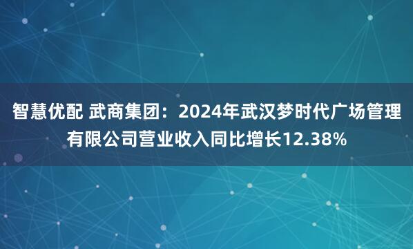 智慧优配 武商集团：2024年武汉梦时代广场管理有限公司营业收入同比增长12.38%